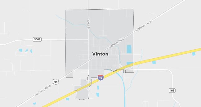 Map of Vinton, LA