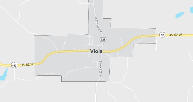 Map of Viola, AR