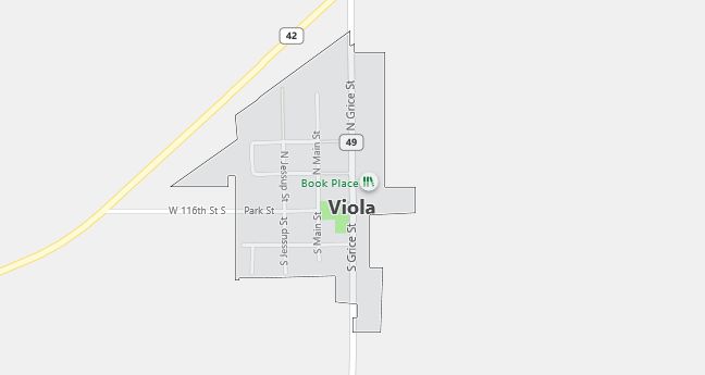 Map of Viola, KS