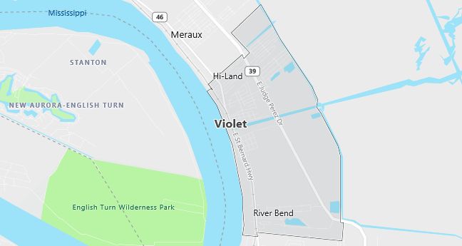 Map of Violet, LA