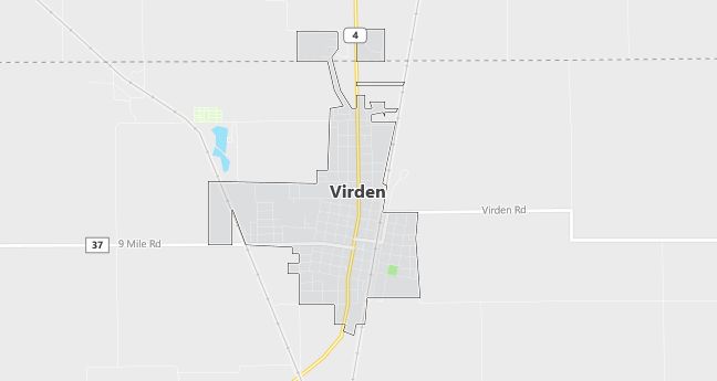 Map of Virden, IL