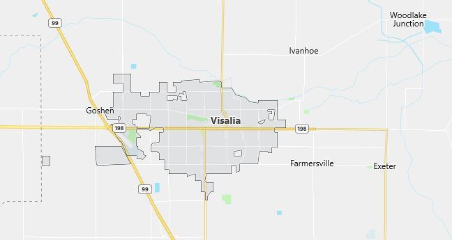 Map of Visalia, CA