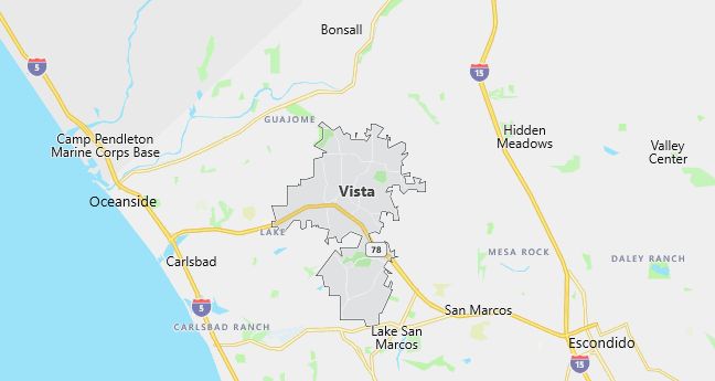 Map of Vista, CA