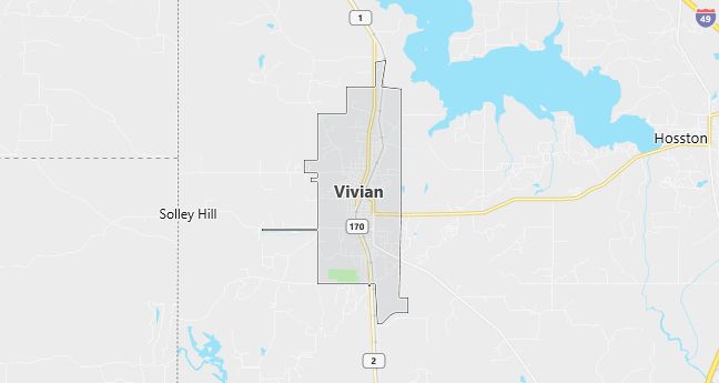 Map of Vivian, LA