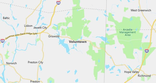 Map of Voluntown, CT