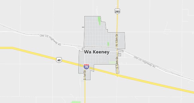 Map of Wa Keeney, KS