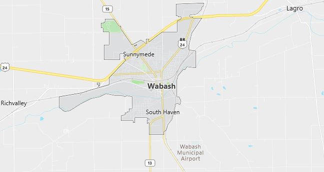 Map of Wabash, IN