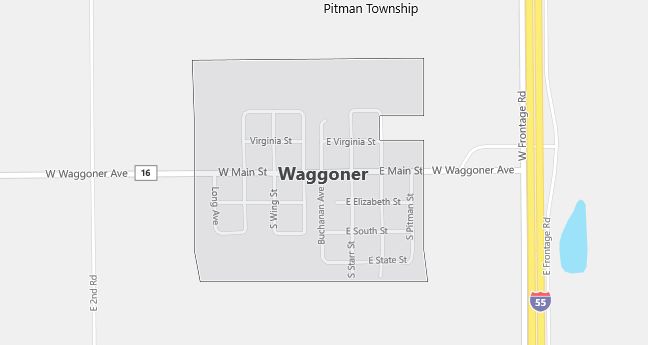 Map of Waggoner, IL