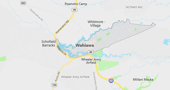 Map of Wahiawa, HI