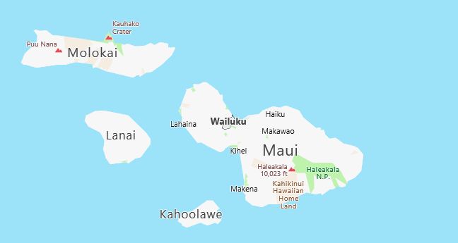 Map of Wailuku, HI