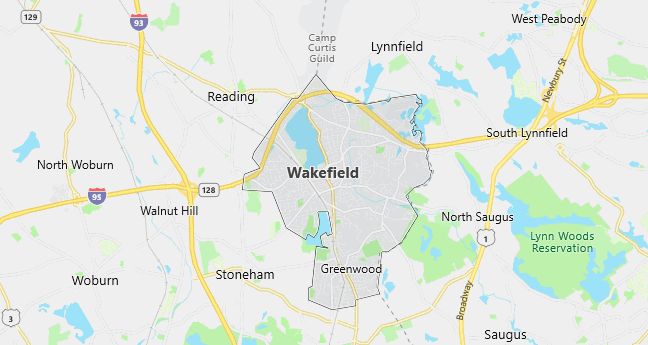 Map of Wakefield, MA