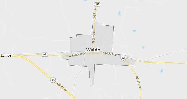 Map of Waldo, AR