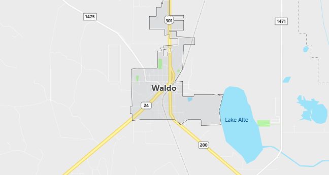 Map of Waldo, FL