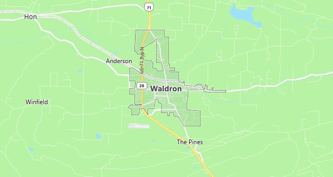 Map of Waldron, AR