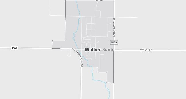 Map of Walker, IA