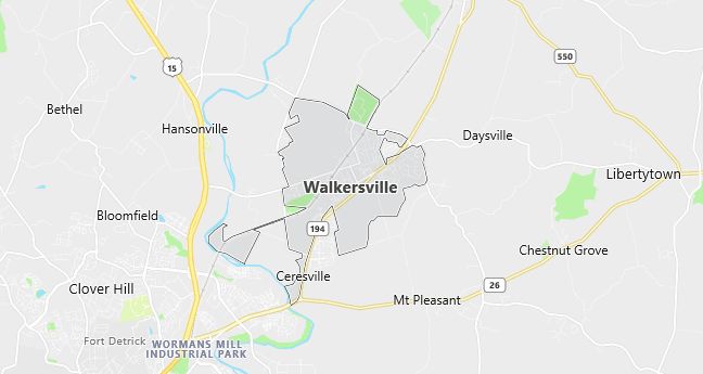 Map of Walkersville, MD