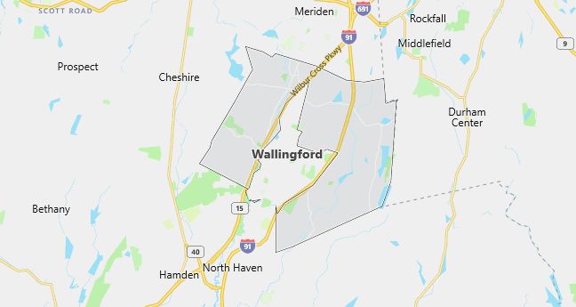 Map of Wallingford, CT