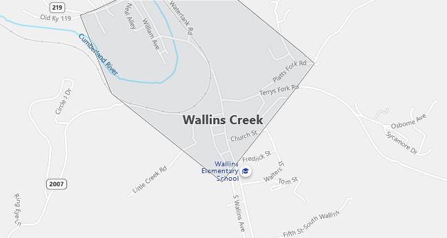 Map of Wallins Creek, KY