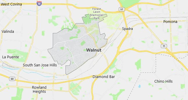 Map of Walnut, CA