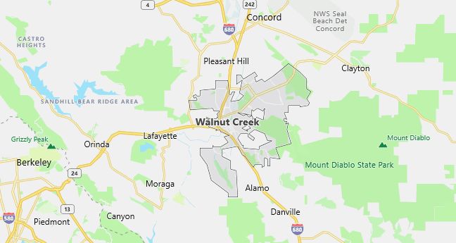 Map of Walnut Creek, CA