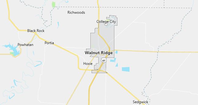 Map of Walnut Ridge, AR