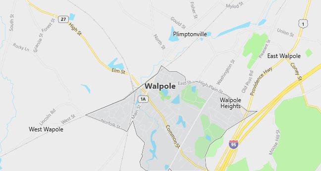 Map of Walpole, MA