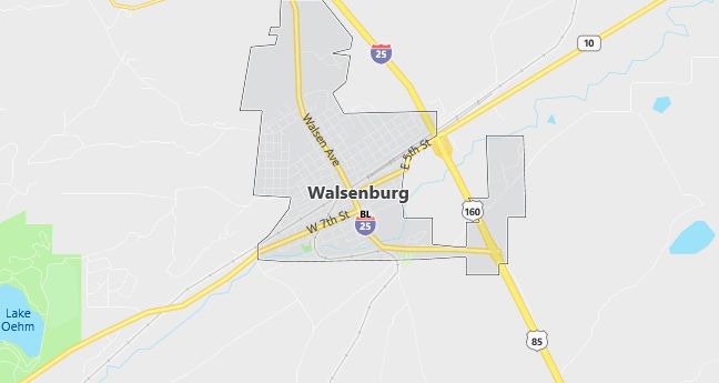 Map of Walsenburg, CO