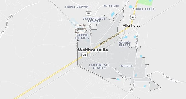 Map of Walthourville, GA