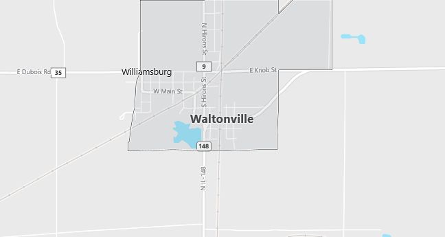 Map of Waltonville, IL