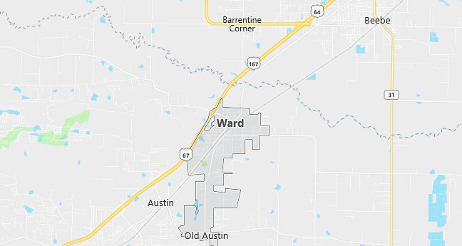 Map of Ward, AR