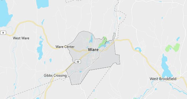 Map of Ware, MA