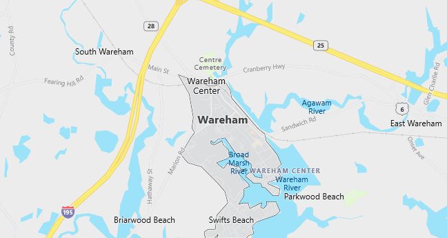 Map of Wareham, MA