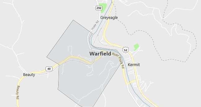 Map of Warfield, KY