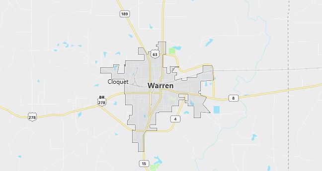 Map of Warren, AR