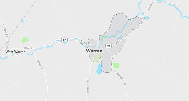 Map of Warren, MA