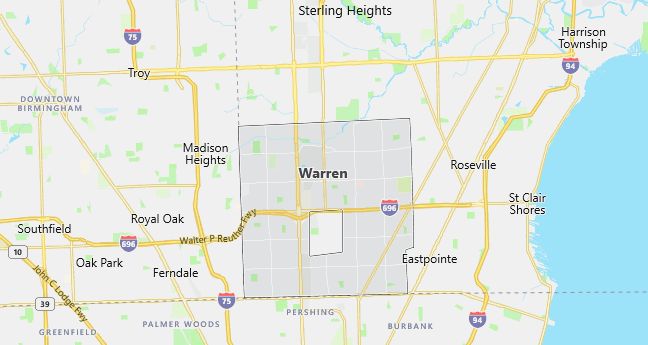 Map of Warren, MI