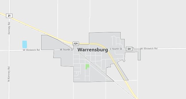 Map of Warrensburg, IL