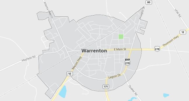 Map of Warrenton, GA