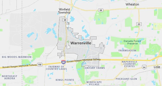 Map of Warrenville, IL