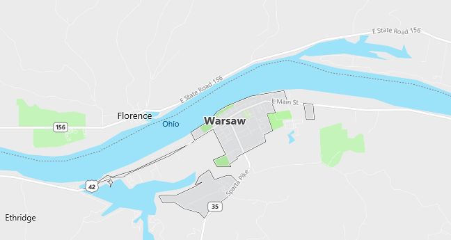 Map of Warsaw, KY