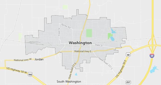 Map of Washington, IN