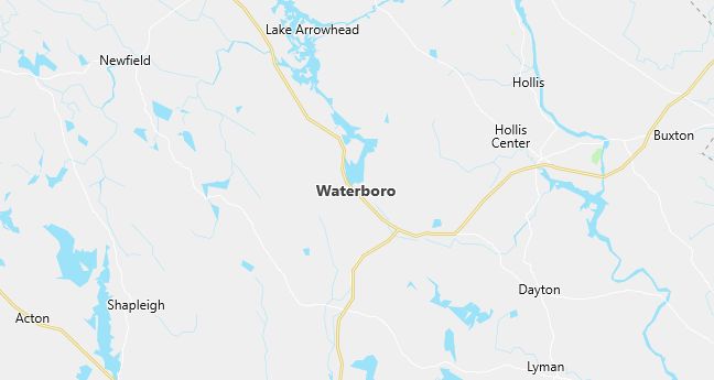 Map of Waterboro, ME