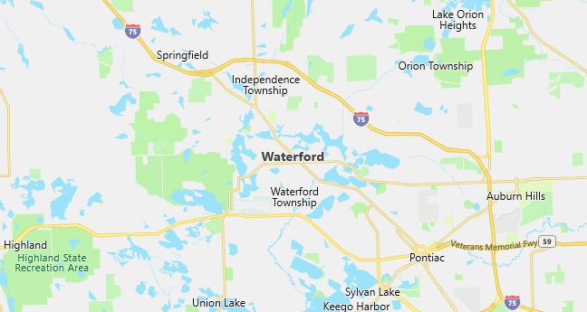 Map of Waterford, MI