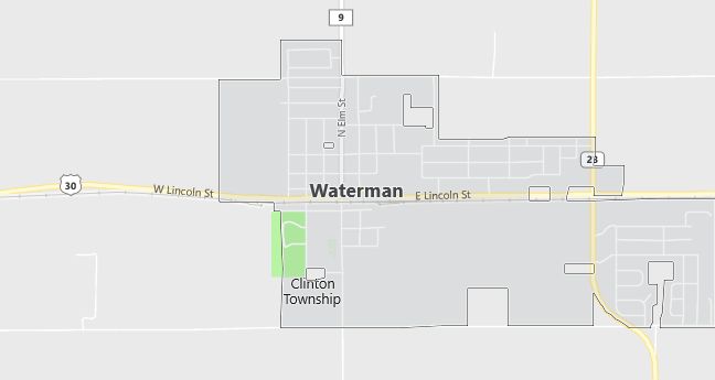 Map of Waterman, IL