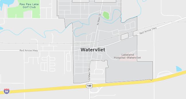 Map of Watervliet, MI