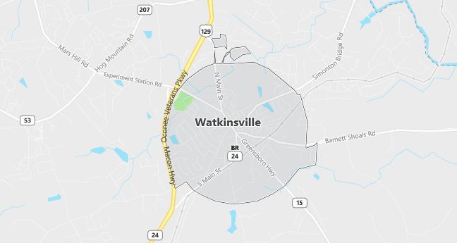 Map of Watkinsville, GA