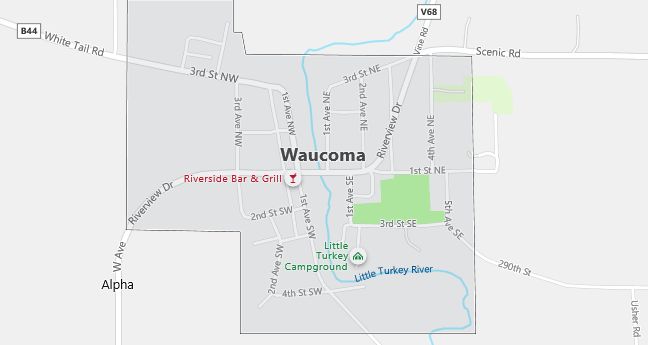 Map of Waucoma, IA