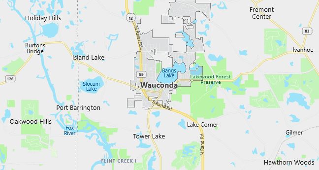 Map of Wauconda, IL