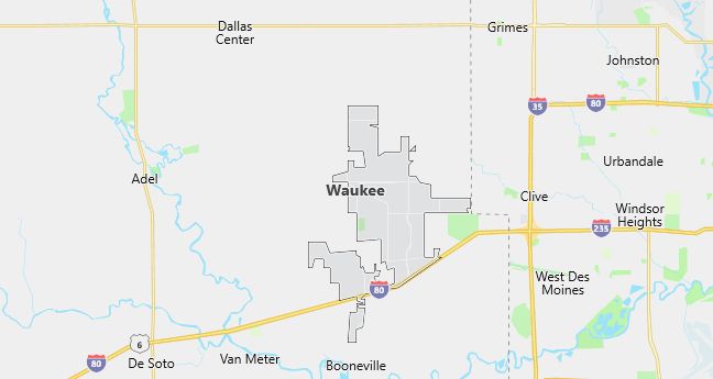 Map of Waukee, IA