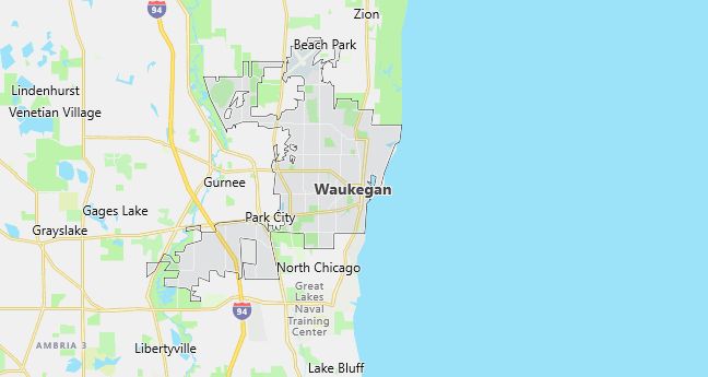 Map of Waukegan, IL